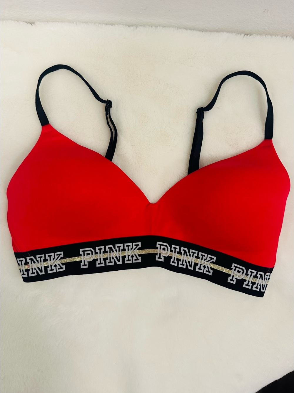 PINK Victoria's Secret Seamless Red Everyday Comfort Bra Size 34C